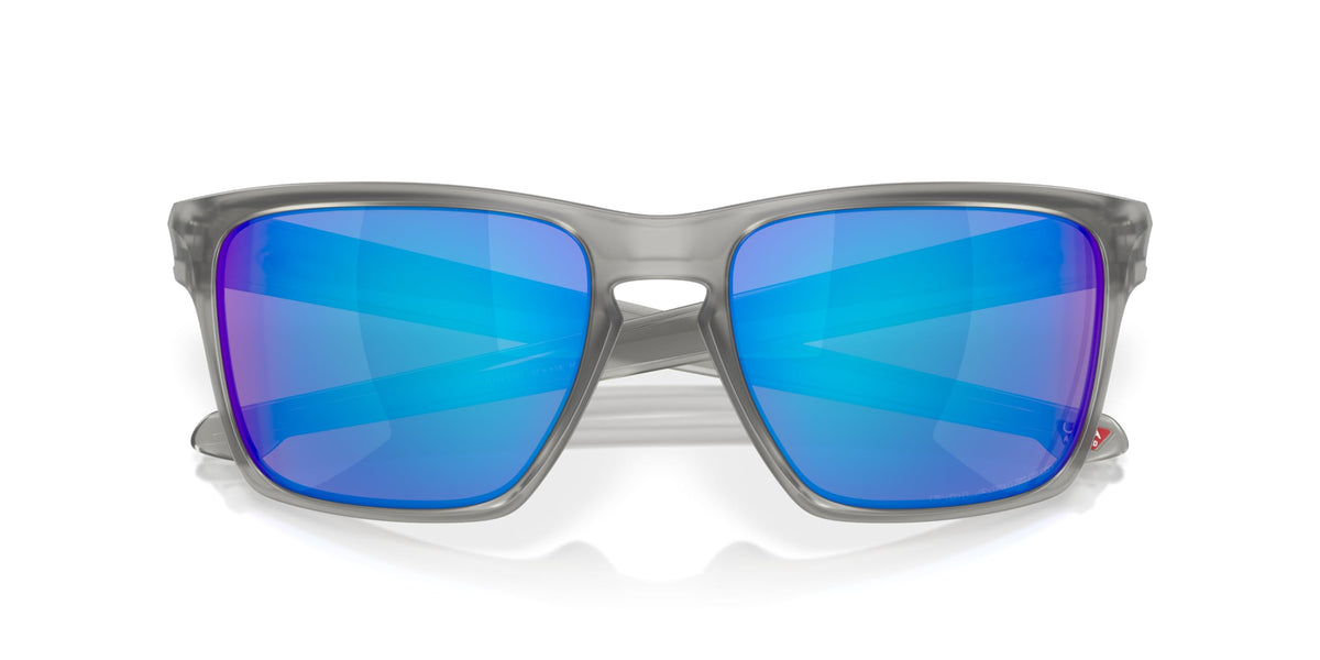 Oakley Men's OO9341 Sliver XL Rectangular Sunglasses, Matte Grey Ink/Sapphire Iridium Polarized, 57 mm
