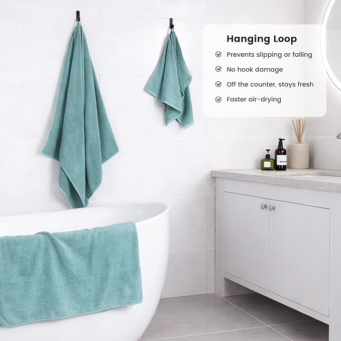 SEMAXE Bath Towel Set, 100% Cotton Bathroom Towels
