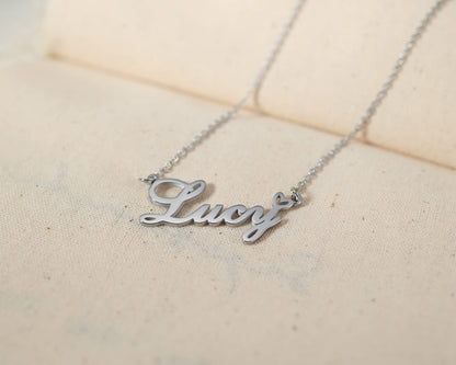 GR859C Personalized Name Necklace for Women Custom Stainless Steel Necklace with Adjustable Chain Gift for Her Wife Mother Day Birthday Christmas