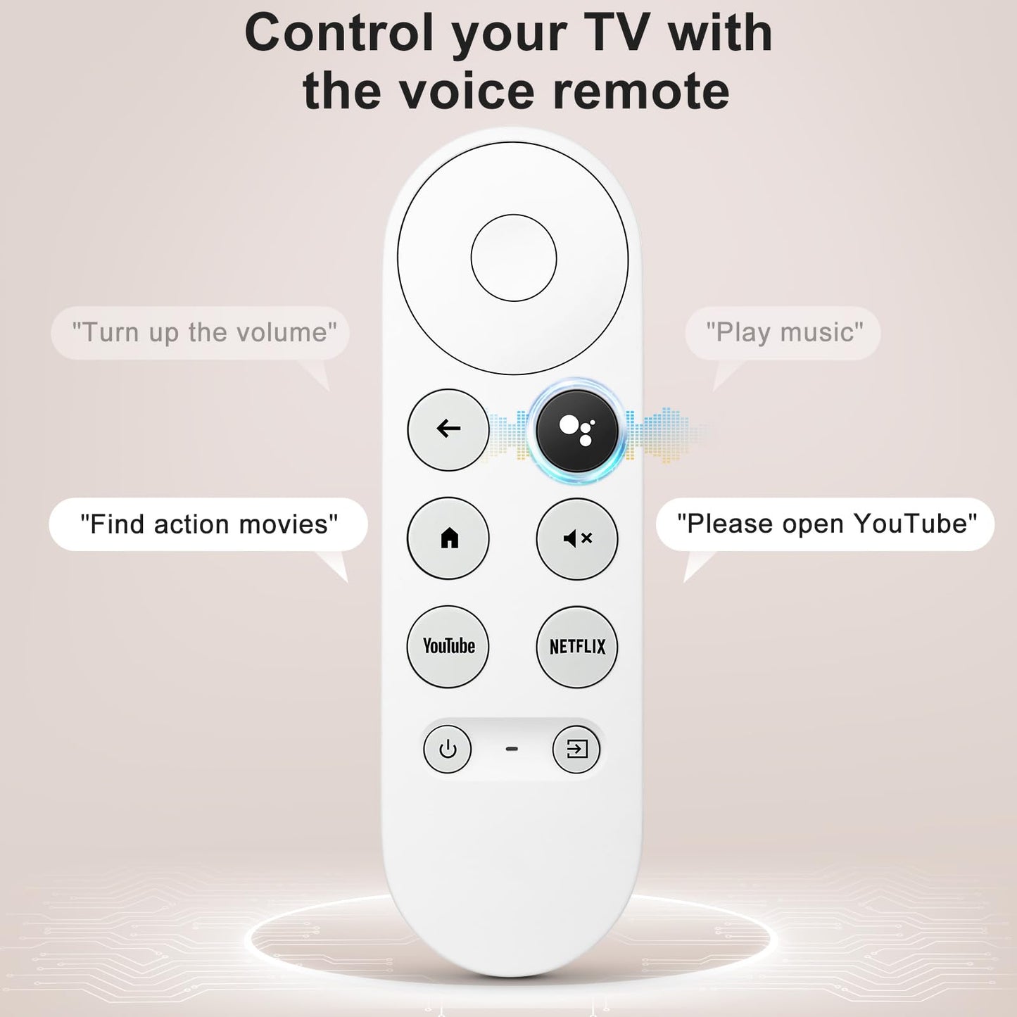 Voice Replacement for Google-Chromecast-Remote, G9N9N for Chromecast with Google TV Remote, for Google TV Streamer (Only for Snow Chromecast Google)