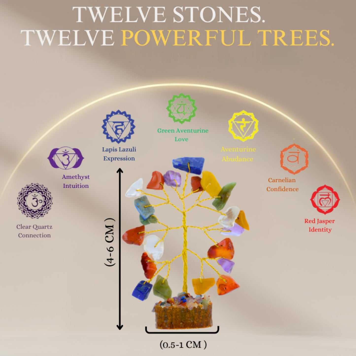 ANAYA AGATE Crystal Tree Set of 12 Unique Birthday Gifts for Women,Sister,Mom,Home Office Decor,Shelf Decoration for Positive Energy,Bring Good Luck,Money,Reiki Healing, Chakra Tree of Life Gift Sets