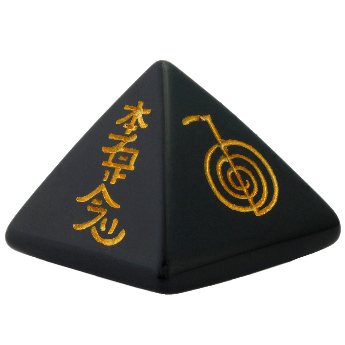 Rockcloud Healing Crystal Black Obsidian Orgone Chakra Pyramid Metaphysical Stone Figurine
