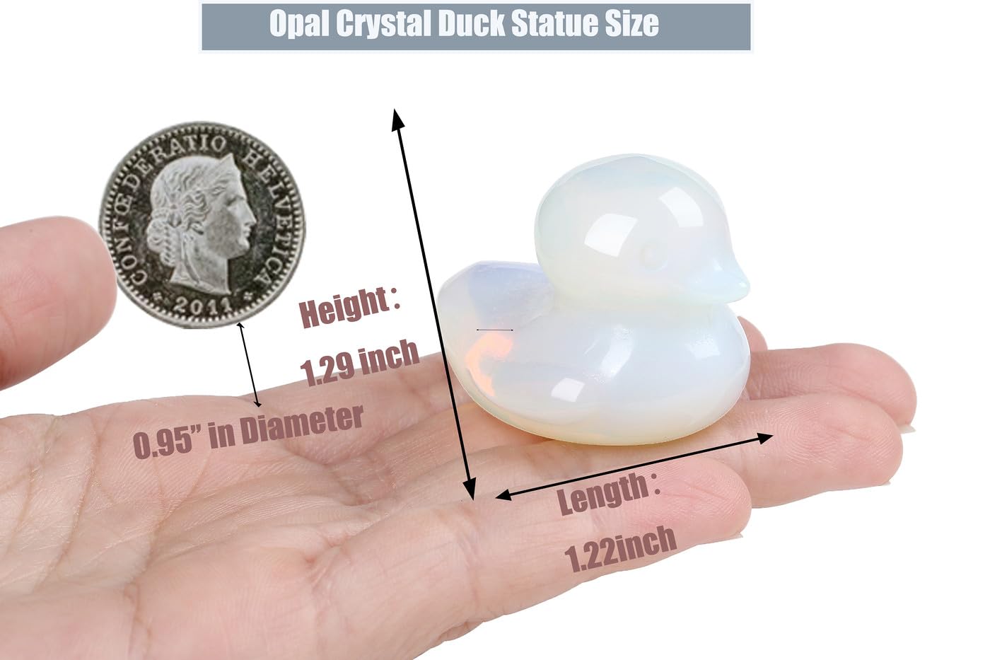 DUQGUHO Duck Figurine Statue Funny Deocr Gifts Opal Crystals Stones Lucky Duck Collectible for Mom Gifts Home Desk Office Deocration 1PC