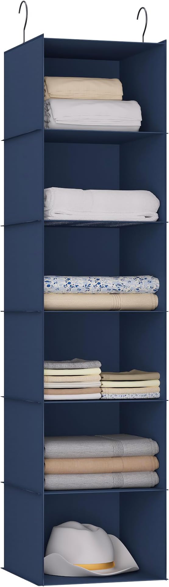 Hanging Closet Organizer and Storage 6-Shelf, Easy Mount Foldable Hanging