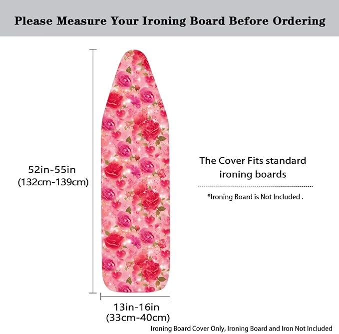 Rose Design Extra Thick Ironing Board Covers
