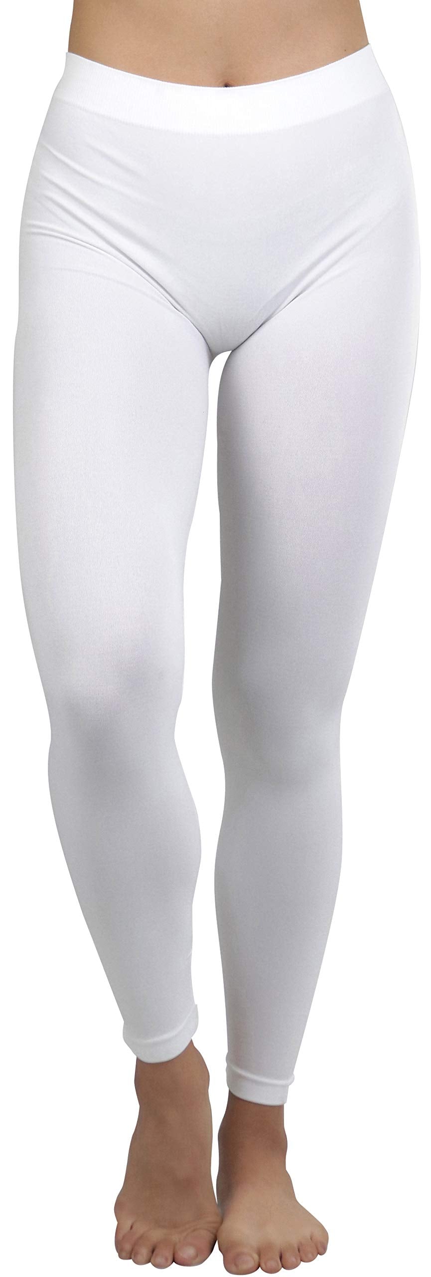 ToBeInStyle Women's Seamless Ankle Length Leggings - White - One Size Regular