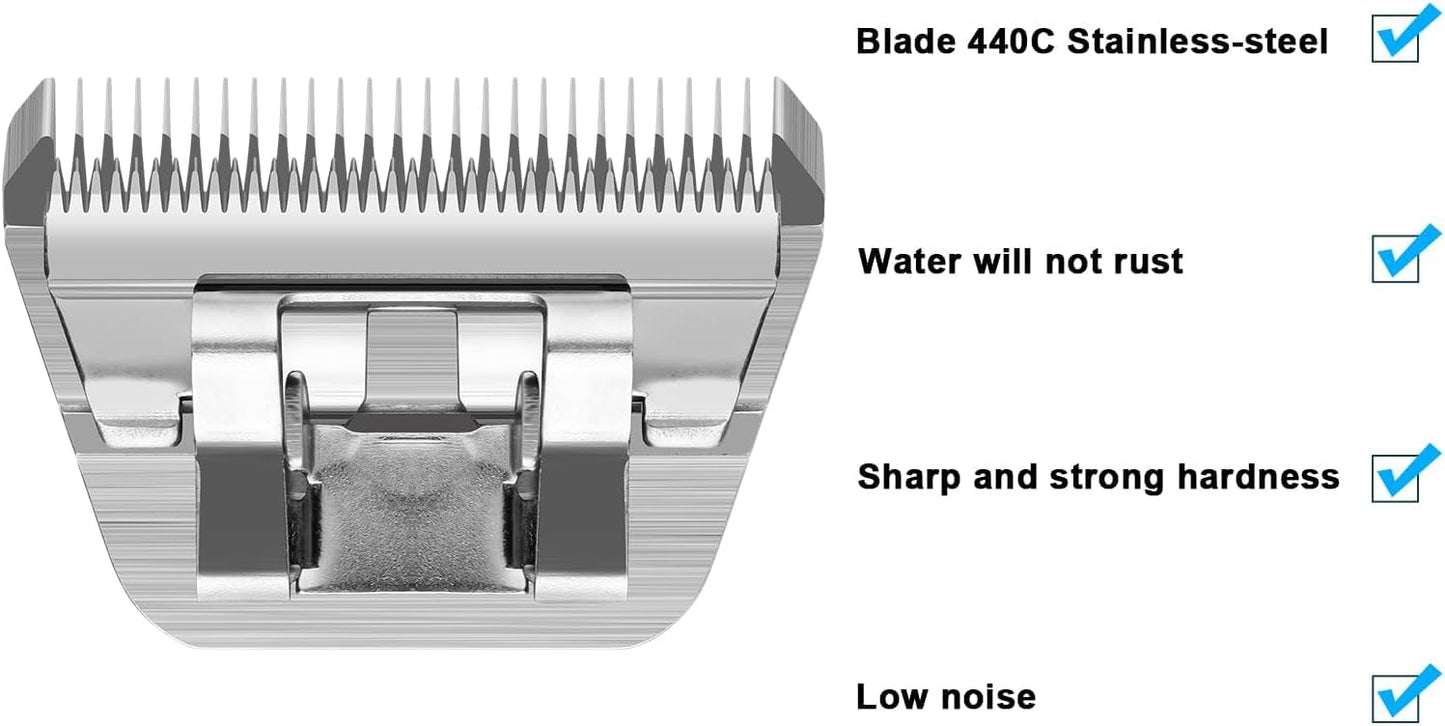 Newbulu 3Pack Dog Grooming Wide Blade,Detachable Pet Dog Grooming Blades,Compatible with Andis,Oster A5,Wahl km10 Clippers.（4FW+5FW+7FW）