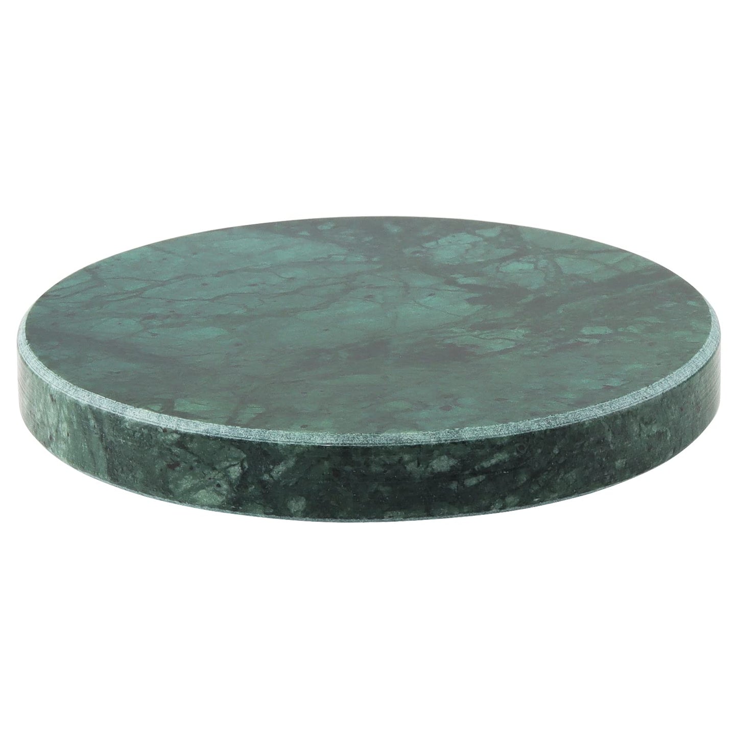 HEIHAK 8 PCS 4 Inches Marble Coasters, Round Stone Decorative Modern Coasters with Non-Slip Bottom for Glasses, Cups, Mugs, Emerald