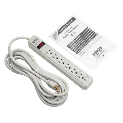 Eaton Tripp Lite series 6 Outlet Surge Protector Power Strip, 6ft Extension Cord, 900 Joules, 15A Circuit Breaker, UL Certified, Black (TLP606B)