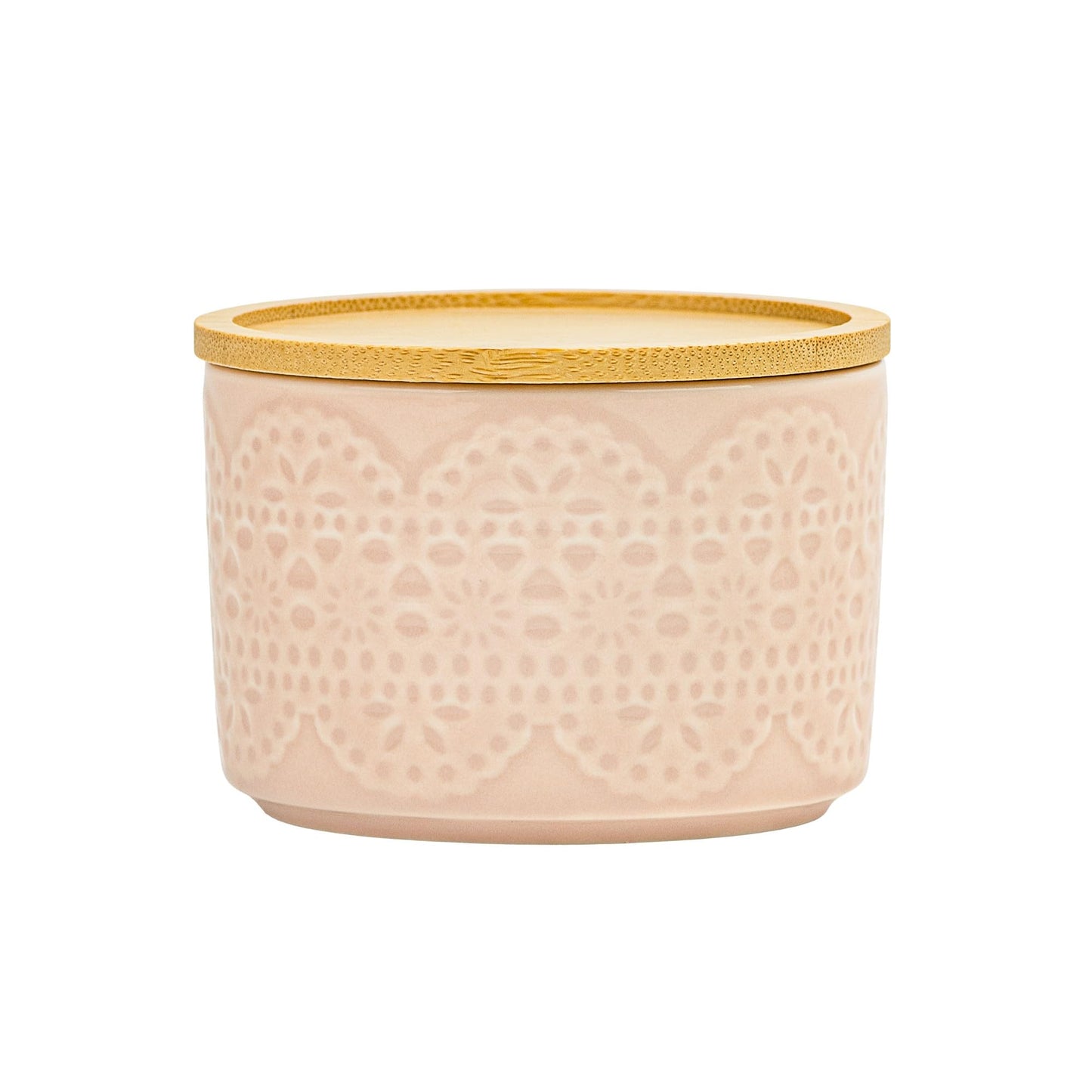 10 Strawberry Street Embossed Porcelain Salt Cellar, Set of 2 (Blush Lace)