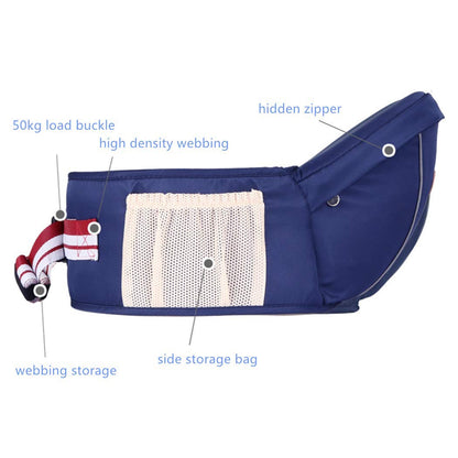 Ergonomic Hipseat Baby Carrier, Waist Stool Seat for Carrying Baby Toddlers, Light Weight and Labor Saving-Blue