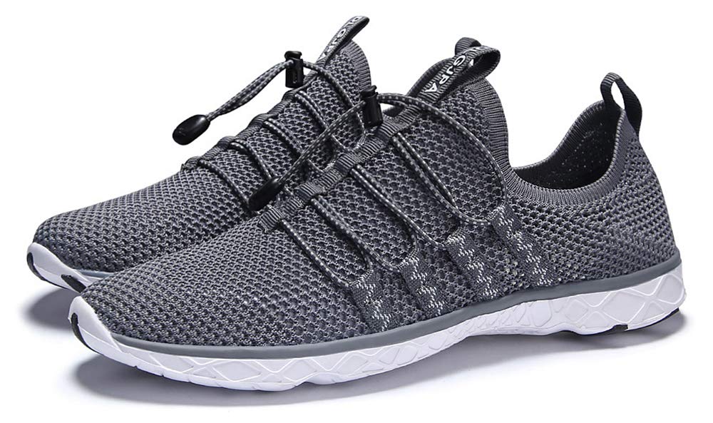 DLGJPA Men's Quick Drying Water Shoes for Beach or Water Sports Lightweight Slip On Walking Shoes Darkgray 9.5