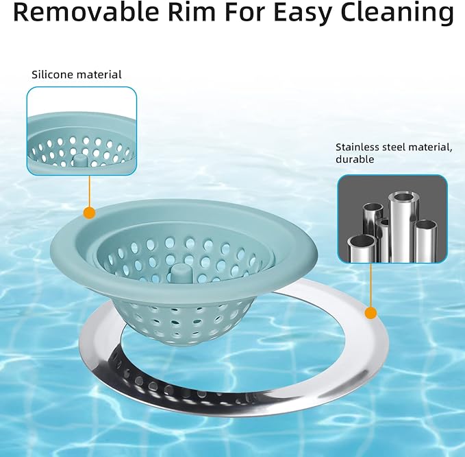 2 PCS Kitchen Stainless Silicone Sink Strainer, 4.5 inch Diameter…