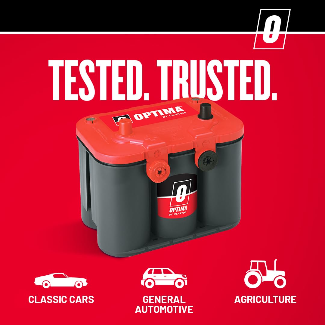 OPTIMA Batteries High Performance 34/78 RedTop Sealed AGM Car, Truck, and SUV Starting Battery, 800 CCA, Dual SAE and GM Terminals, Maintenance Free, Versitile Mounting