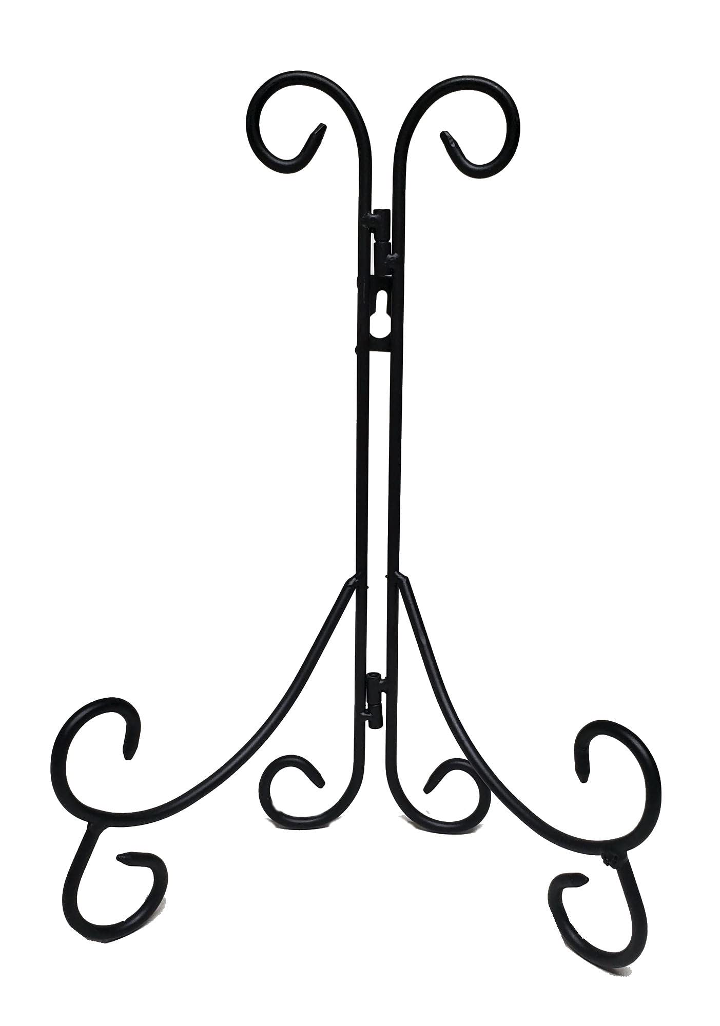 Decorative Black Wrought Iron 12" Plate Stand Easel