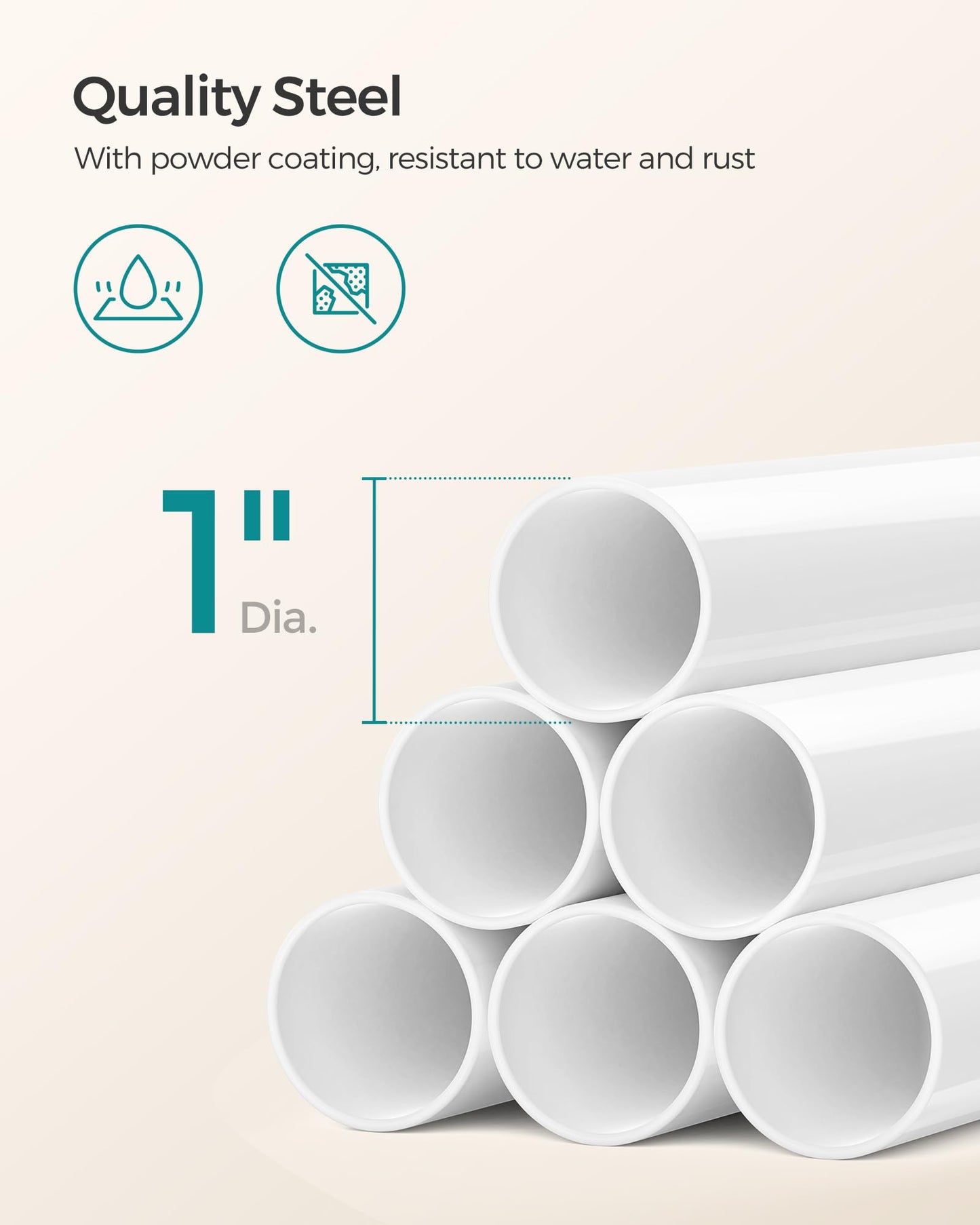 SONGMICS Shower Corner Shelf, 4-Tier Bathroom Shower Shelf, 85-305 cm Adjustable Shower Caddies, Bathroom Organiser, White BCB001A