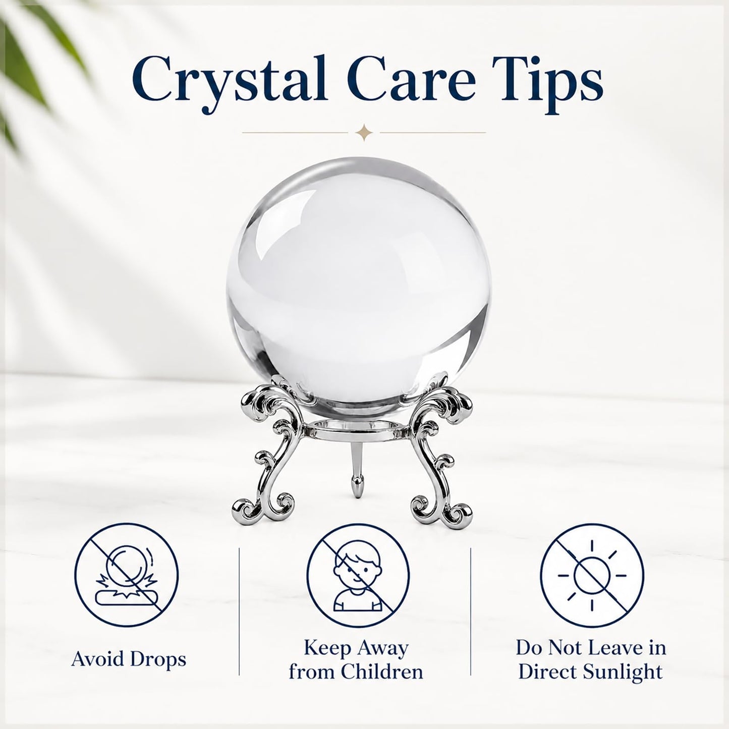 Zerelys Sparkling Clear K9 Crystal Sphere Ball with Stand, 80mm Clear Reflective Photography Prop, Sparkling Handcrafted Crystal Ball for Magical Shots, Elegant Home Decor Gift for Women(3.15 Inch)