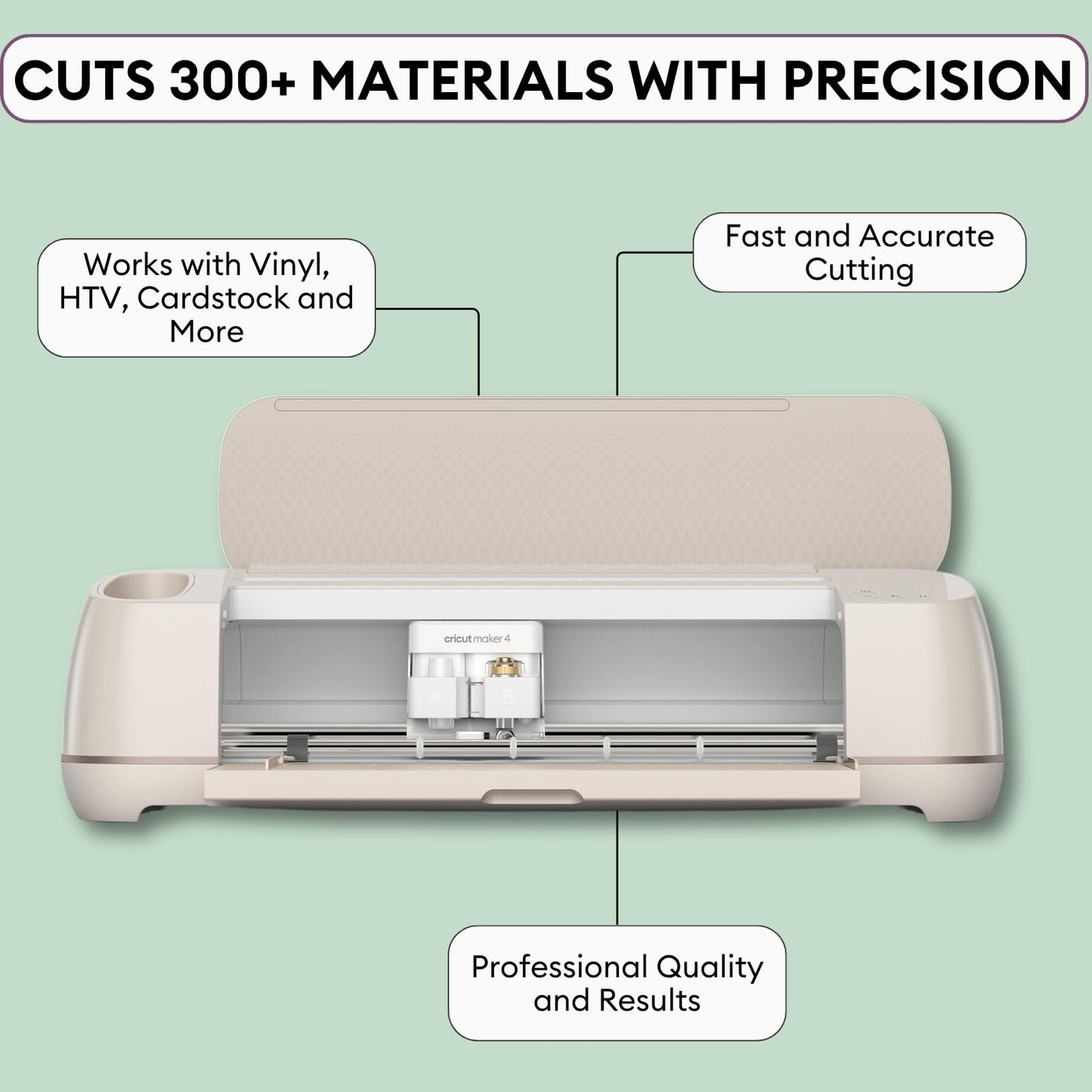 Cricut Maker 4 Vinyl Cutting Bundle - Smart Cutting Machine with Rainbow Smart Adhesive Vinyl Rolls & Tools for Decals, Labels & DIY Projects