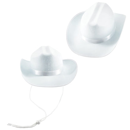 The Dreidel Company Cowboy Hat Western Hat, Dress Up Costume Clothes for Kids, Pretend Play, Party Favors (White Cowboy Hat)