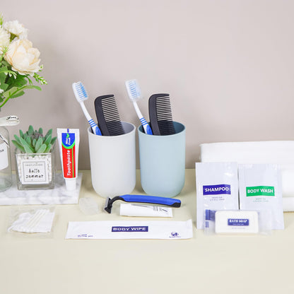 SLequipo Basic Toiletry Kits, Individually Packed, Personal Hygiene Bulk Homeless Care Package Supplies, Travel Size for Men Women Charity, Disposable Toothbrushes With Toothpaste Set