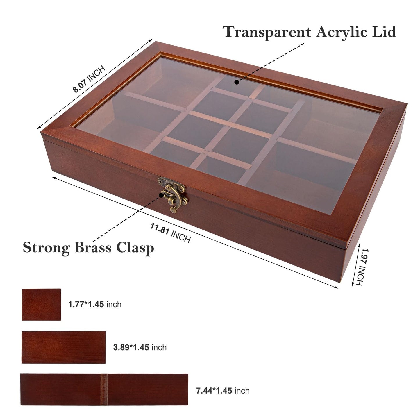 Crescent Moon Tray Crystal Holder Set, Adjustable Rock Display Case, Rock Collection Box with Shelves, Wood Crystal Organizer for Stones Storage,Gem Holder with Lid for Seashell