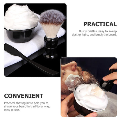 GANAZONO Men’s Manual Shaving Kit with Household Shaving Brush and Razor Holder Stand for Beard Grooming and Face Cleaning Multi-use Professional Grooming Tool Set for Travel and Daily Use