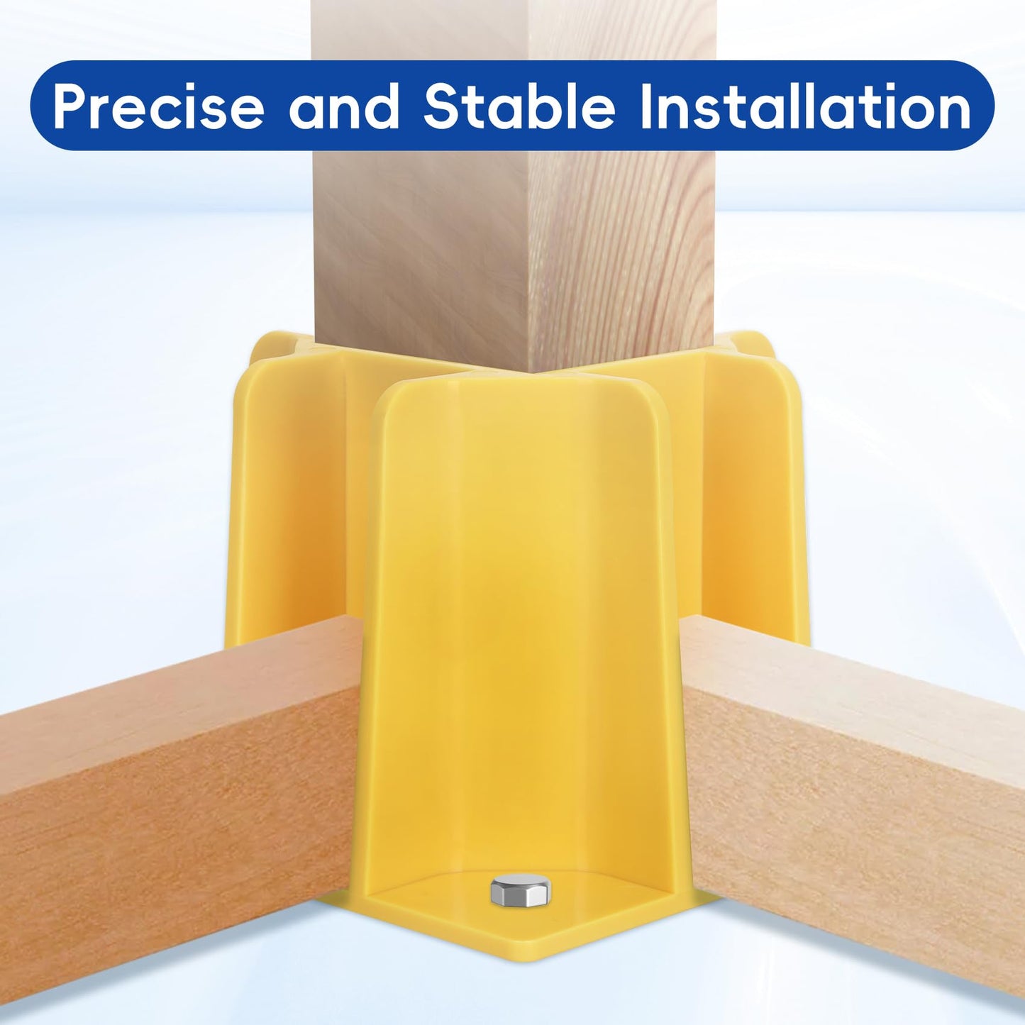 8-Pack Yellow Guardrail Base Boot with Toe Board Slot, Reusable Fall Protection Base for Scaffolding, Temporary Guardrail Systems for Residential and Commercial Construction