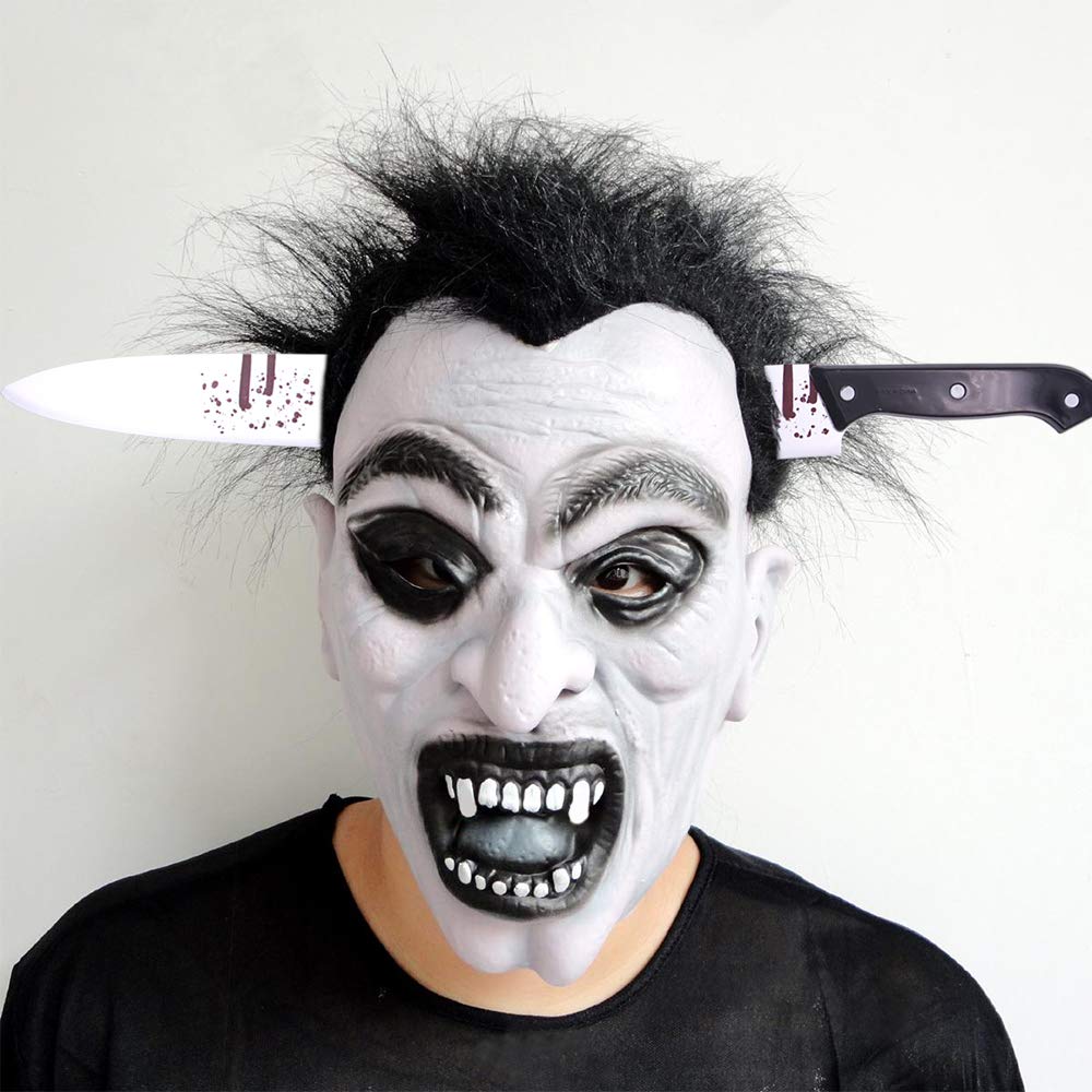 Rotumaty Halloween Scary Costume Accessories Bloody Headband (Bloody Knife/Syringe/Scissors) Funny Headwear Through Head Toys (Knife)