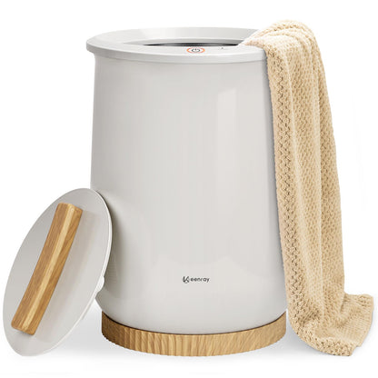 Keenray Bucket Style Towel Warmers, Luxury Bucket Towel Warmer, Large Towel Warmer for Bathroom, Auto Shut Off, Fits Up to Two 40"X70" Oversized Towels, Bathrobes, Blankets, PJ's and More, White, CL1