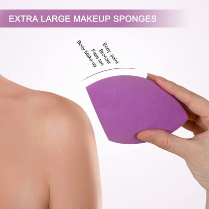 XL EXTRA LARGE Make Up Beauty Sponges Blender-Product contains: 1x Small(8cm) 1xExtra Large(11cm) and 2 Sponge Holder-for Face Body, Blush Cream, Liquid Foundation Powder Application, Ivory