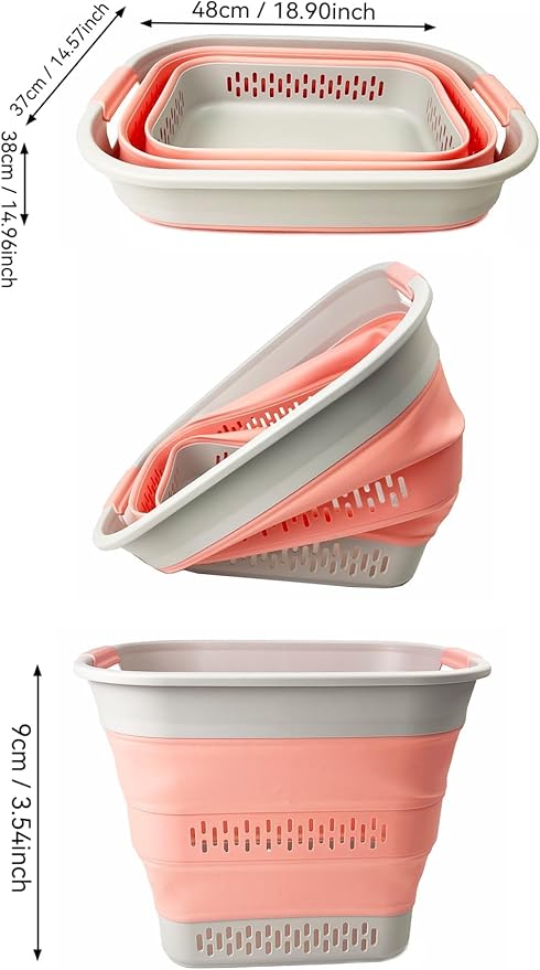 SAMMART 40L Collapsible Plastic Laundry Basket