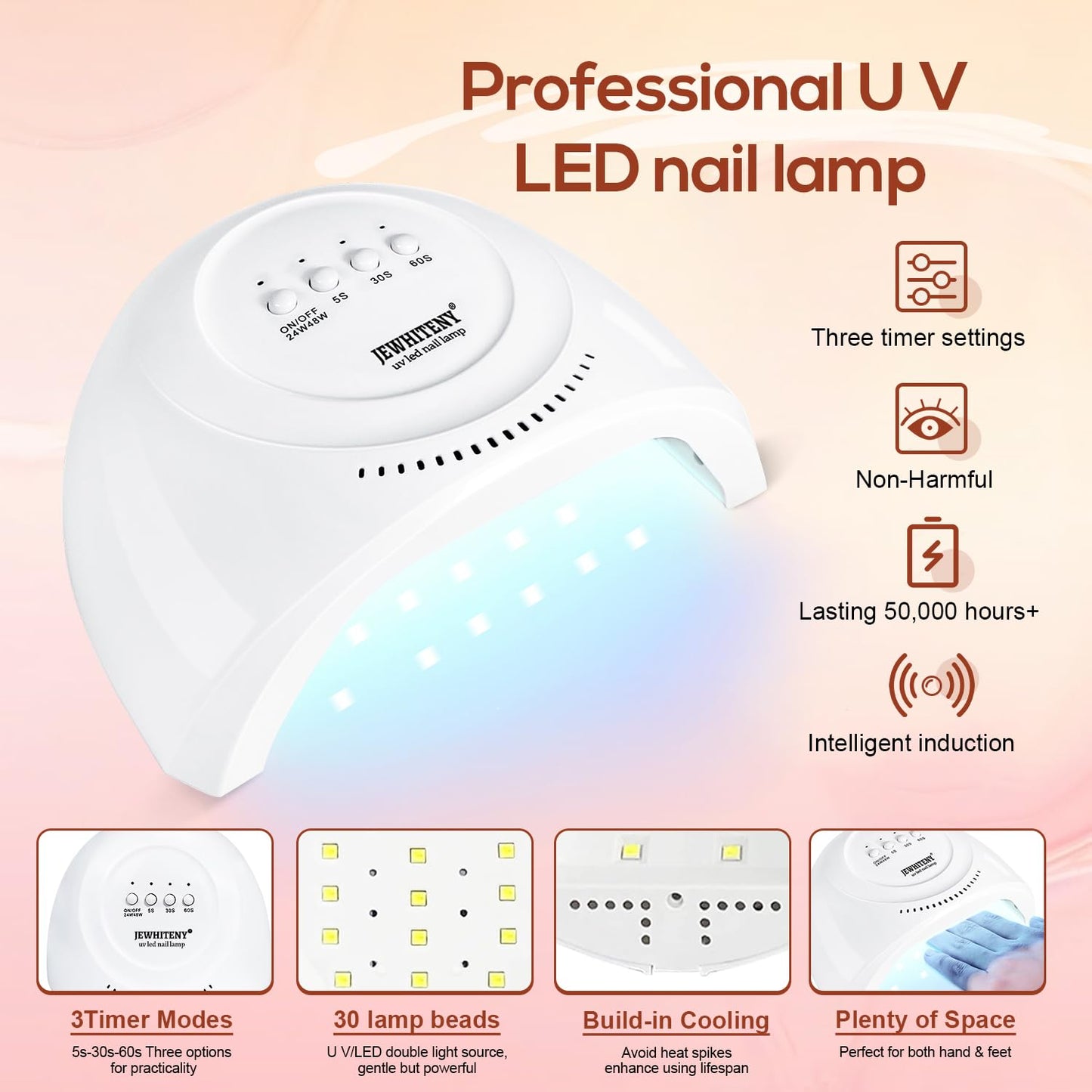 JEWHITENY Poly Extension Gel Nail Kit 14 PCS Poly Gel Kit with Slip Solution and Mini Lamp Nail Art Design Beginner