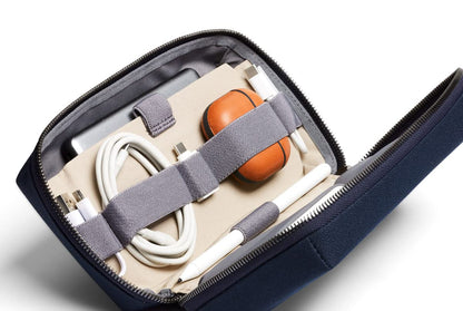 Bellroy Tech Kit (Tech Accessories Organizer Pouch, Zipper Closure, Stores Power Bank, Phone Charger, Cables & More) (Navy)