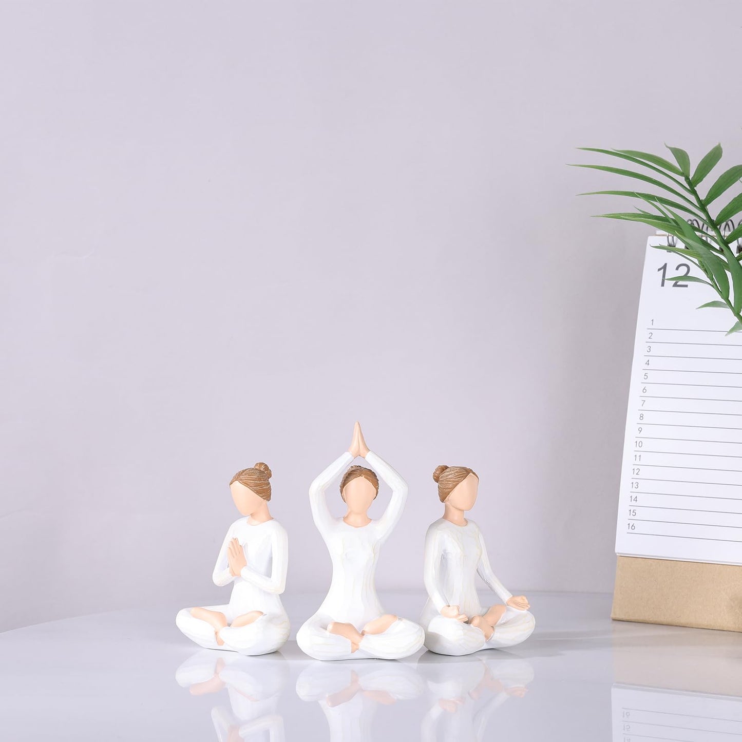 DOVDOV Yoga Figurine Set of 3, Zen Meditation Home Decor, Modern Art Pieces for Living Room Coffee Tables, Offices, Bookshelves, TV Consoles, and Mantelpiece Decorative Sculptures.