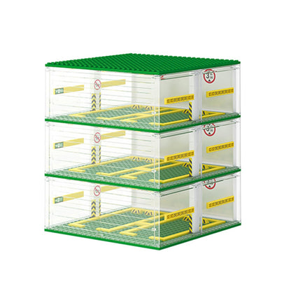 Cabeeskii Garage for Speed Champions Cars, Building Blocks Garage DIY 3-Layer Display Case Car Parking Garage, Carport Compatible with Building Blocks Sports Cars (Without Cars)