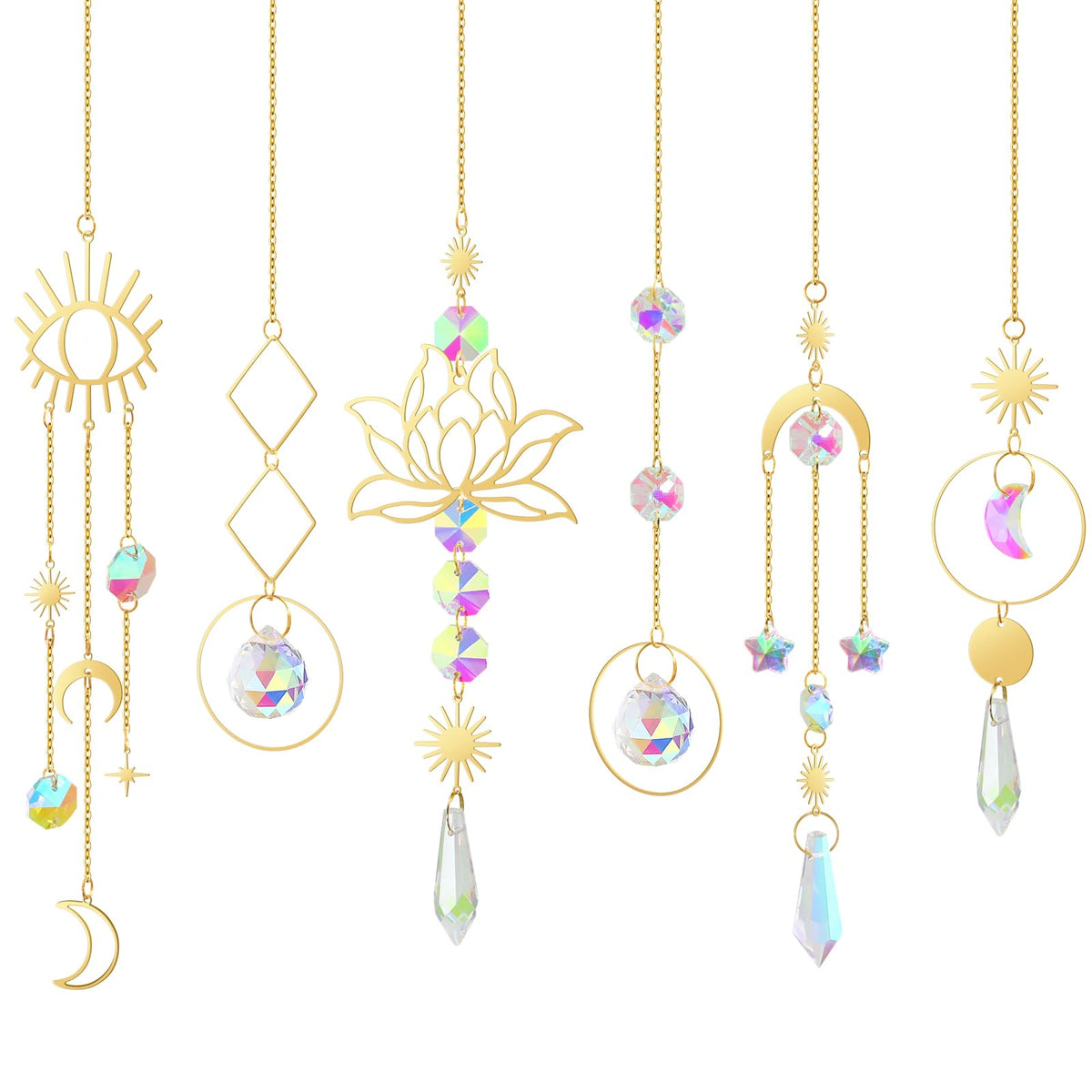 ilclviz Suncatcher Crystal Hanging Sun Catcher Prism with Chain Pendant Ornament Crystal Balls for Window