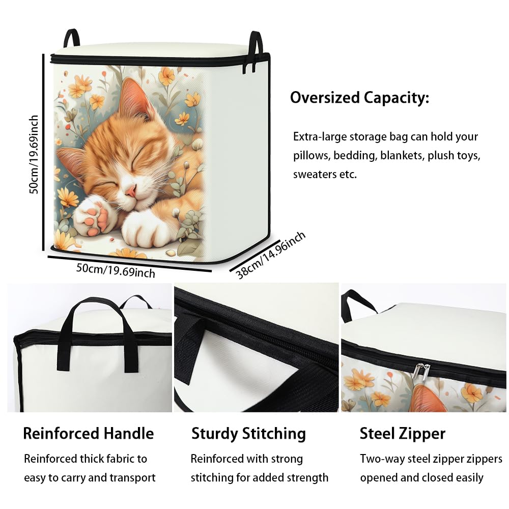 Dawuyu 2pcs closet organizers and storage under bed,clothing blanket sweater sheet bedding comforter duvet quilt pillow toy storage bags with lids,dorm room essentials for containers 95L