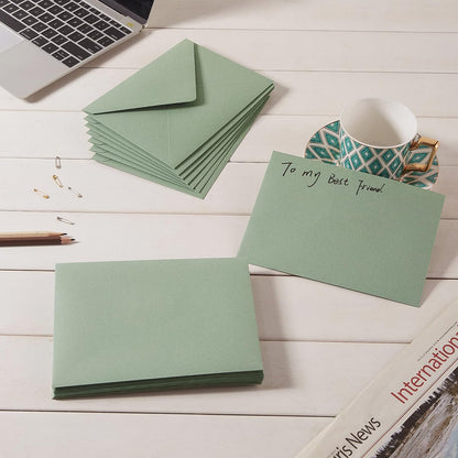 100 Pieces Sage-Green A7 Envelopes Greeting Card Envelopes 5.24 x 7.24 Inches for 5 x 7 Wedding Invitation Cards, Greeting Cards, Birthday Baby Shower Invitations