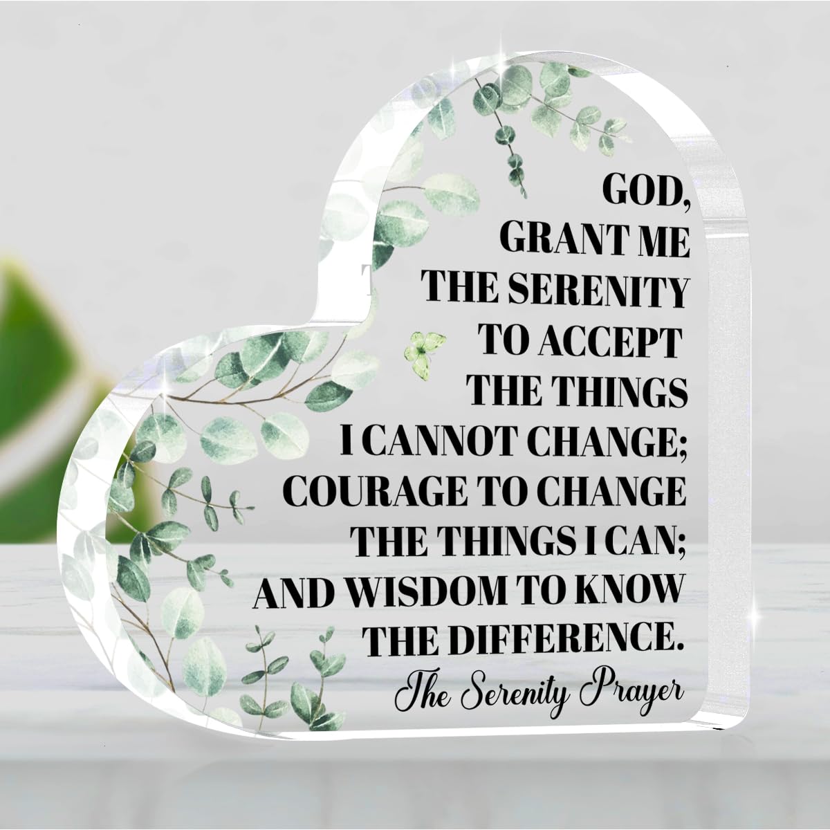 Christian Decor,Serenity Prayer Gifts,Christian Desk Decor,Inspirational Gifts for Women Men Bible Verse Home Office Prayer Room Acrylic Sign