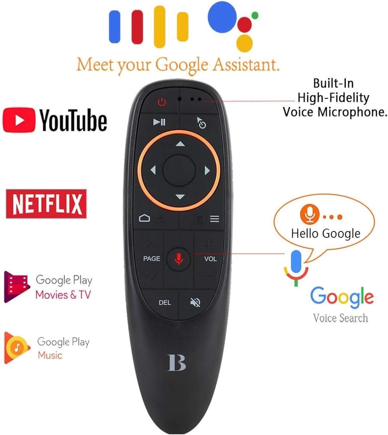 BL Air Mouse Remote Control, Voice Remote 2.4G RF Wireless Remote Control with 6-Axis Gyroscope IR Learning, USB Air Mouse Remote for PC Smart TV Android TV Box HTPC Laptop Projector Android Windows