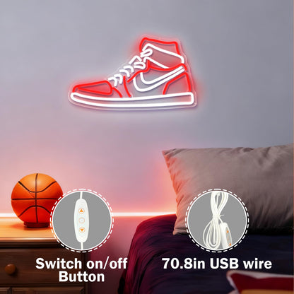 Sneaker Neon Signs for Wall Decor Dimmable Shoe LED Signs Neon Lights for Bedroom Man Cave Home Neon Wall Sign Shoe Light up Signs Decor
