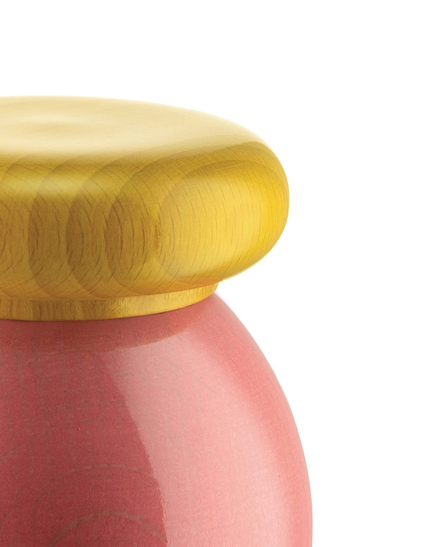 Alessi ES18 2 Salt, Pepper and Spice Grinder in Beech-Wood, 100 Values Collection, Yellow,red,Pink