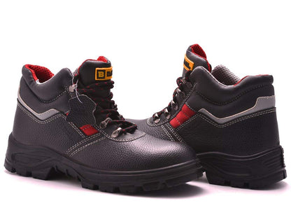 Black Hammer Mens Safety Boots Leather S3 SRC Black Steel Toe Cap Work Shoes Ankle 5993 (11 UK)