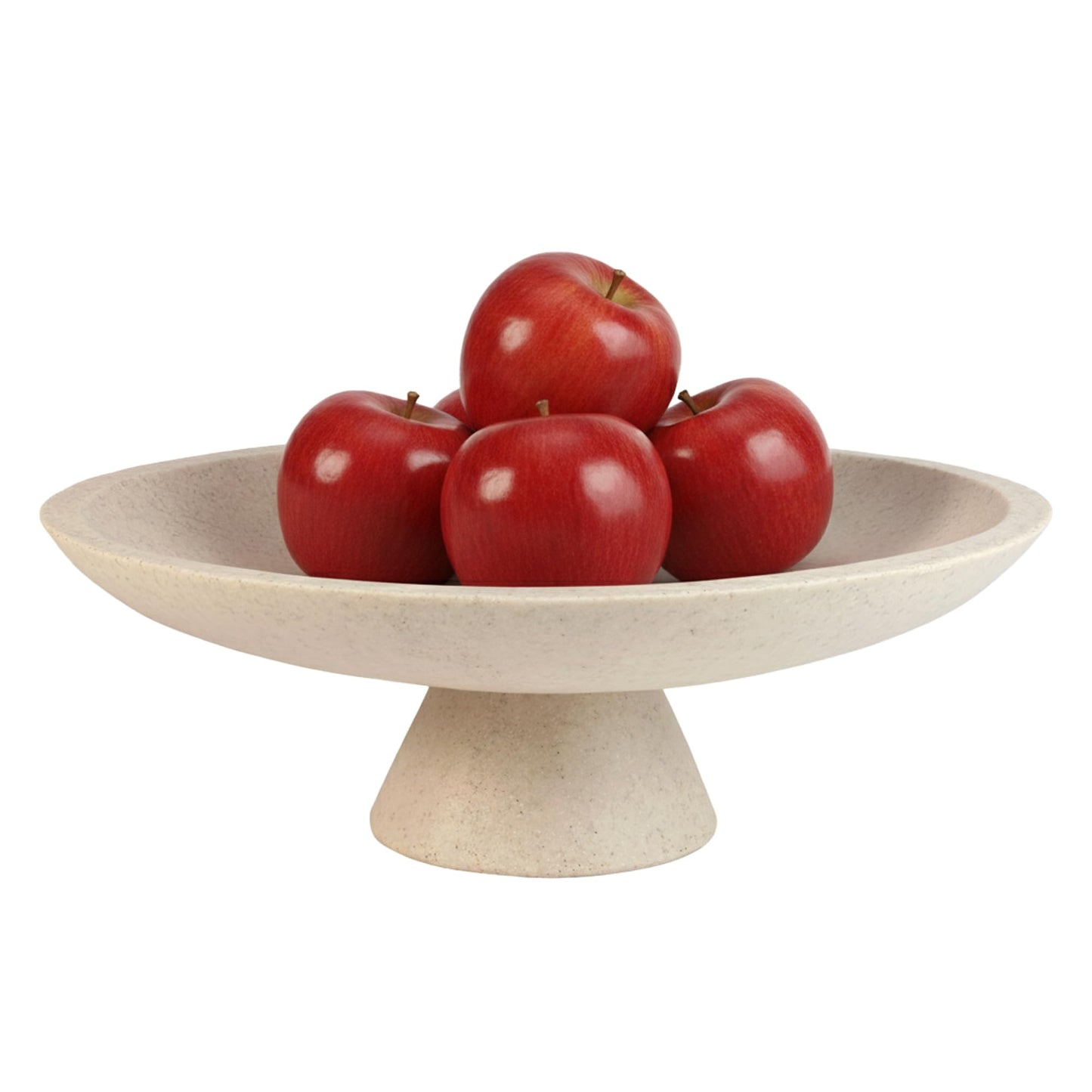 Plukers Large Modern Decorative Bowl for Home Decor Fruit Organic Catch All Key Kitchen Entryway Shelf Coffee Table With Pedestal,Artificial Stone Beige