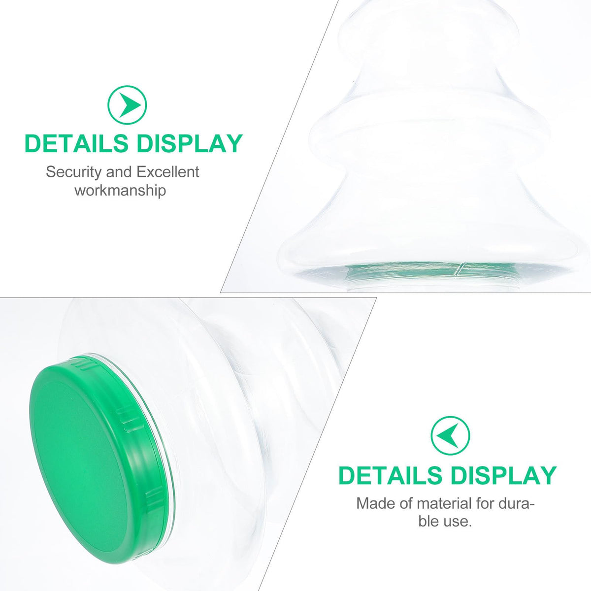 Abaodam Plastic Containers 2pcs Large Christmas Tree Container Christmas Tree Shaped Jar for Party Wedding Party Supplies Favors Plastic Cookie Jar
