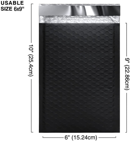 Switory 50pcs Padded Envelopes A5 Bubble Mailers Packaging Bags 6x10In Jiffy Bags Envelopes Bubble Wrap Poly Mailers Mailing Bags15.3cmx22.9cm (Black)