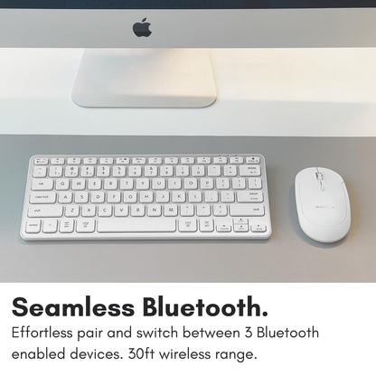 Macally Compact Bluetooth Keyboard for Mac - Premium Multi Device Connectivity - Compatible Apple Wireless Keyboard for MacBook Pro/Air, iMac, Mac mini, iPad, Laptop, and PC