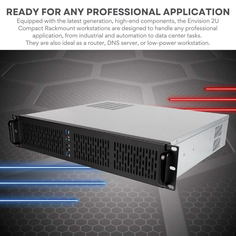 Quiet Rackmount Computer (Intel 10-Core 3.2-4.9GHz Ultra 7 265 CPU, 64GB DDR5 RAM, 1TB SSD, W11 Pro) - 2U Rack Mount Server or Workstation Desktop PC for Home or Business