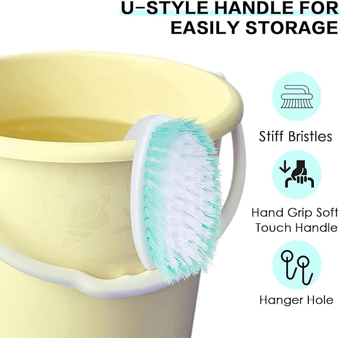 3 Pack Bathroom Scrub Brush Set, Heavy-Duty Scrub Brushes