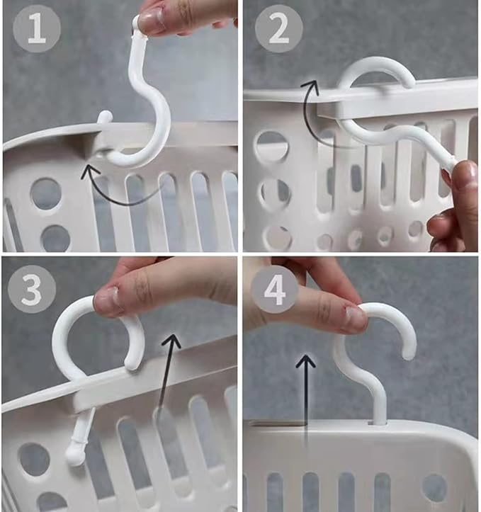 3PCS Plastic Hanging Baskets for Shower, Hanging Basket Organizer